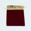 Bolsa de Veludo com Borda Dourada Personalizada pelo Fabricante com Logotipo Imprimível, Pulseira de Joias, Saco de Armazenamento à Prova de Pó, Saco de Doces de Casamento