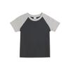 Camiseta Infantil, Tamanhos Médio e Grande para Crianças, Algodão Penteado, Mangas Raglan para Meninos, Camada Base de Manga Curta para Meninas, Camisa Gola Redonda, Tendência de Manga Curta
