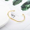 Pulsera Europea y Americana Geométrica de Línea Plana Redonda con Cuentas Abierta para Mujer Personalidad Simple III Vida Amorosa Una Vida Pulsera