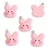 Colgante de Conejo Zanahoria de Resina Lindo de Dibujos Animados Accesorios de Joyería DIY Colgante para Pulsera Llavero W495