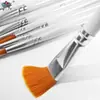 Conjunto de 10 peças pincéis de pintura a óleo brancos pincéis de pintura artística transfronteiriços pincéis de pintura com cerdas de nylon pincéis de pintura gouache acrílico atacado