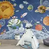 Papel de parede 3D do universo espacial Céu Estrelado pintura a óleo quarto infantil quarto de dormir tecido de parede de fundo decoração do quarto do menino tecido de parede