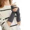 Luvas de Caxemira Extra Longas para Mulheres, Mangas de Tricô de Inverno para Proteger os Braços do Frio e Mangas Falsas e de Articulação Quentes