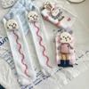 Calcetines para Niños de Muñeca de Dibujos Animados Estéreo Súper Lindos Primavera y Otoño Nuevos Lindos Conejo Dopamina Sin Talón de Pantorrilla para Niñas