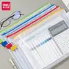 Bolsa con cierre Deli 5596 bolsa de plástico transparente para documentos bolsa de rejilla A4 bolsa tipo maletín bolsa con cierre bolsa de información almacenamiento