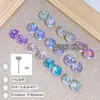 Brincos Piercing Coloridos Deslumbrantes de Cristal Swarovski Lapidação Rosa 8mm Tacos Irregulares para Cartilagem da Orelha Lóbulo Produto Acabado