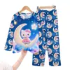 Pijama Infantil, Pantalón de Manga Larga, Set de Dibujos Animados Shin-Chan con Puntadas, Se Puede Usar Afuera, Ropa para Casa, Antibacteriano, Estilo Infantil