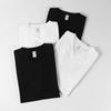 250g Estilo Japonês Pesado Espesso Algodão Puro Gola V Manga Curta Camiseta Básica Camiseta Masculina e Feminina Cor Sólida Camiseta de Gola Alta