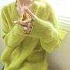 Top de Punto Verde de Manga Larga, Suéter Moderno y Elegante para Mujer, Ropa Casual, Estilo de Alta Gama para Mujeres Petite, Estilo Maduro y Sofisticado