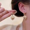Juego de pendientes de aguja de plata 925 Diamante Perla Cristal Amor Pendientes en forma de C diseño de brisa portuaria Pendientes súper de hada pendientes temperamento
