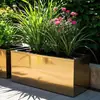 Caja de flores de acero inoxidable con galvanoplastia para exteriores, combinación de maceteros para hotel, plaza comercial, piscina de árboles, departamento de ventas, maceta de barril, personalización