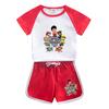 Wang Wang equipe infantil manga curta terno infantil verão estilo ocidental novo pequeno e médio porte crianças shorts casual moda duas peças na moda