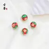 Cuentas Sueltas de Cloisonné, Accesorios de Esmalte Azul Quemado, Cuentas Redondas con Carácter de Fortuna, Cuentas Sueltas para Pulsera DIY, Cuentas Espaciadoras para Manualidades con Cuentas, Accesorios