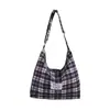 Nueva Bolsa de Tote a Cuadros Popular Estilo Perezoso Literario Nicho para Mujer Casual Ligera Versátil Gran Capacidad Bolso Cruzado
