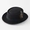 Sombrero de fieltro de ala pequeña y copa redonda para hombre, de venta caliente transfronteriza, sombrero de fieltro suave europeo y americano para jazz