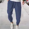 Amazon Moda Casual Pantalones Sueltos para Hombre Verano Transpirables Pantalones a la Tobillo Pantalones Rectos de Playa Color Sólido Venta al por Mayor