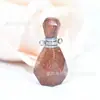 Fábrica Outlet Original Botella de Aceite Faceta de Diamante Piedra Natural Colgante de Aromaterapia Cristal Rosa Jade Botella de Perfume