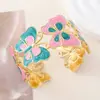 Europa y Estados Unidos transfronterizo nuevo acero inoxidable gota de aceite pintado al óleo pulsera abierta exagerada para mujer chapado en oro de 18K pulsera venta al por mayor