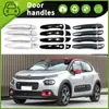 Adecuado para Citroen C3 17-22 calcomanías decorativas para manijas de cuenco de puerta accesorios suministros antiarañazos anticolisión para manijas de puerta de coche