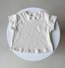 Camiseta Branca Curta Estilo Ins Coreano para Bebê, Simples e Refrescante, Algodão Stretch com Fio, Camisa Básica de Meia-manga para o Verão