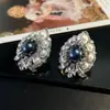 Pendientes Ovalados de Perla con Diamante Incrustado de Aguja de Plata Pendientes de Temperamento de Lujo Ligero Transfronterizos Pendientes Versátiles de Gama Alta de Nicho Venta al por Mayor para Mujeres