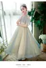 Nuevo vestido largo elegante de verano para niñas Vestido de princesa verano infantil de alta gama champán actuación de piano
