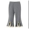 Calças para Meninas Calças Flare Infantis Cinza 2025 Novas Elegantes Renda Leggings de Bebê Calças Casuais Outono Tendência