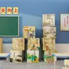 Adesivos de Parede Culturais de Poesia Antiga Decoração de Sala de Aula Artefato Escola Primária Estilo Chinês Antigo Criação de Ambiente Caixa de Placa de KT
