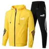 Traje deportivo para hombre, primavera y otoño, nueva marca de moda, ropa de trabajo, sudadera con capucha, conjunto casual de dos piezas para correr y deporte 1
