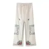 Ropa de Mujer Transfronteriza Estilo Europeo y Americano Camisa Bordada de Manga Larga + Pantalones Bordados Traje de Estilo Perezoso de Principios de Otoño para Mujer Venta al por Mayor