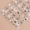 Redanco5D Embutido Ins Popular Adesivos de Nail Art Hot Stamping Prata Boneco de Neve de Natal Adesivos de Unha Estéreo Dr1332