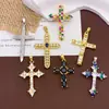 Colgante Transfronterizo Europeo y Americano Cruz de Cobre Microincrustado Circonita Diseño de Personalidad de Nicho Moda Versátil Accesorio que No se Desvanece