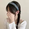 Tiara de Cabelo Estilo Coreano para Mulheres 2026 Nova Jeans Azul Claro Trançado Grampo de Cabelo Fashionável Versátil Acessório de Cabelo Tiara
