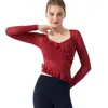 Top Deportivo de Malla Irregular para Mujer con Mangas Largas, Borde Fruncido, Ajuste Delgado, para Yoga, Pilates, Ropa Exterior, con Almohadillas en el Pecho.
