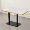 Mesa de Comedor para Restaurante Occidental Comercial y Tienda de Té de Leche, Mesa de Comedor de Pizarra Resistente al Desgaste y a los Arañazos para Tienda de Té de Leche y Café, Mesa de Comedor y Sillas de Madera Maciza para Tienda de Fideos