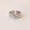 Plata de Ley S925 Ajustable Vintage Piedra Erosionada por el Mar Moda Personalidad Anillo con Grietas Anti-Apertura Joyería Unisex