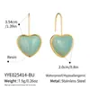 Pendientes de Corazón de Resina Casuales y Dulces Multicolores Día de San Valentín Versátiles Pendientes de Dopamina Joyería para Mujer Acero Inoxidable