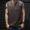 Chaleco Hombre Verano Estilo Americano Retro Talla Grande Cuello Redondo Sin Mangas Camiseta Moda Marca Todas las Combinaciones Holgado Casual Deportivo Chaleco