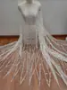 Cadena de lentejuelas con cuentas de plata clásica encaje de malla tela vestido de novia apliques DIY accesorios encaje