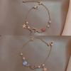 Pulseira de Pérolas Zircônia Estrela e Lua Feminina Design Nicho Pulseira Premium Estilo Coreano Moderna Celebridade da Internet Moda Casual Melhor Amigo