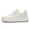 Zapatillas Blancas de Cordones Estilo Minimalista Suela Gruesa Frescas Caña Baja Transpirables Tipo Board Shoes Tendencia Estilo Ins para Estudiantes Hombres y Mujeres Modelos de Primavera y Otoño