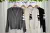 Jaqueta Cardigan Tricotada Branca Simples Gola V Estilo Coreano para Mulheres Aparência Emagrecedora Primavera e Outono Novas Blusas Venda Direta de Fábrica