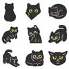 Parches bordados únicos de gato negro estilo oscuro, varias poses de gatitos, para reparar agujeros en la ropa, insignias bordadas para mochilas