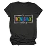 Amazon eBay Estación Europea Moda Casual Cómoda Vibes de Segunda Mano para Mujer Camiseta de Cuello Redondo de Manga Corta