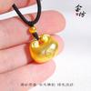 Tienda de oro mismo estilo estilo antiguo oro arena Tuo pequeño gordo Fu colgante carácter fu cerradura cadena de cuerda negra cadena de suéter joyería al por mayor