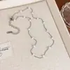 Collar Doble con Colgante de Cubo de Azúcar Perlado Imitación de Gipsófila para Mujer Modelo Nuevo 2026 Cadena para Clavícula Accesorio para el Cuello