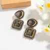 Para Moda Transfronteriza Versátiles Modernos Aleación Geométricos Circonita Pendientes Colgantes Retro Simples Pendientes de Gama Alta