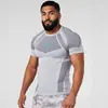 Camiseta de Fitness Cross-Border YOUNGAL Ajustada Masculina Top Esportivo para Treino Secagem Rápida Alta Elasticidade GYMSHARK