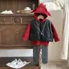 Ropa para Bebé Otoño e Invierno Conjunto de Suéter para Niña Engrosado Finales de Otoño Bebé de un Año Moda de Invierno Conjunto de Tres Piezas