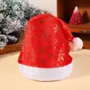 Suprimentos para Decoração de Natal Chapéus Curtos de Pelúcia Carimbados com Ouro Suprimentos de Natal Chapéus de Fantasia para Festa de Adulto Coleção